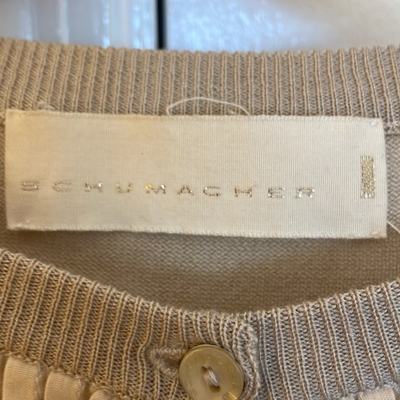 Dorothee Schumacher Embellished Camel Wool & Silk Sweater w Linen Plears; Small - Picture 6 of 15